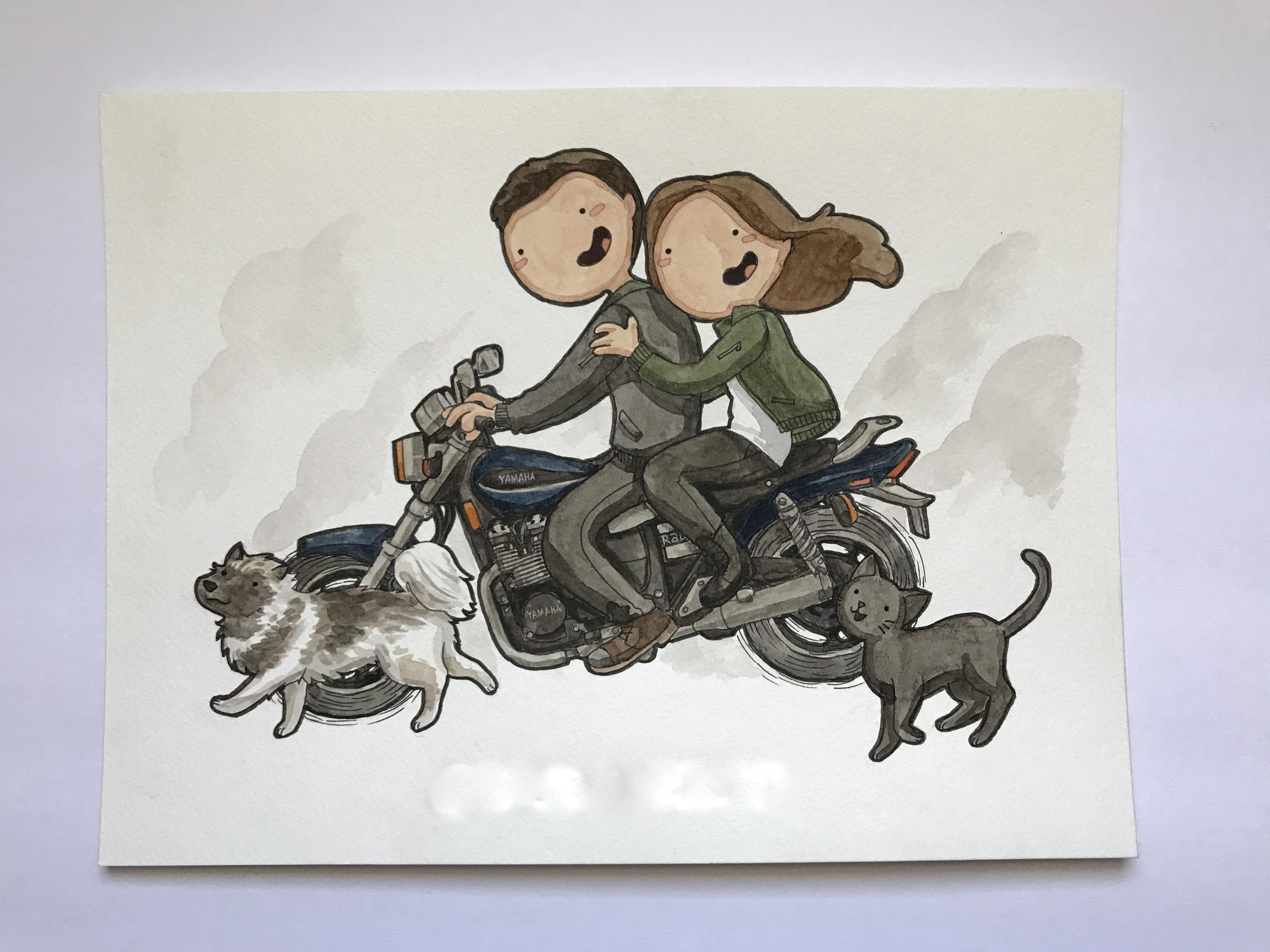 4032x3024 Illustrated Family Portrait, Watercolor, 11x14 Art