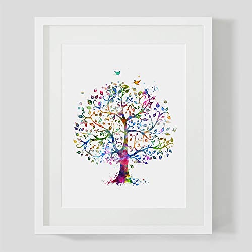 500x500 Happy Love Tree Inspirational Wall Poster Watercolor