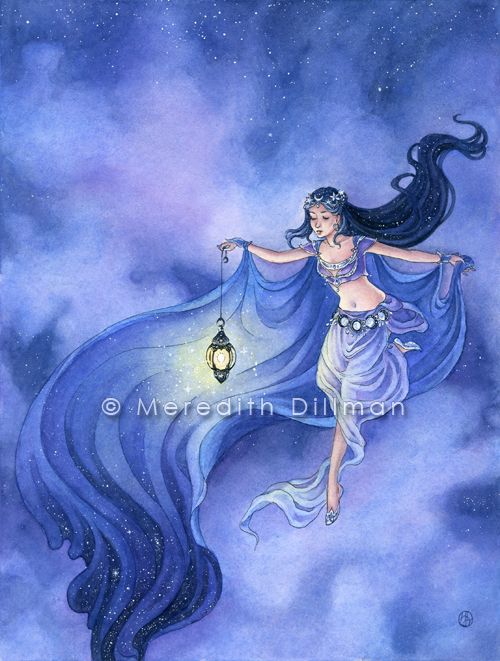 500x661 Lighting The Night Sky Starlight, Belly Dance, Girl, Fantasy, Art