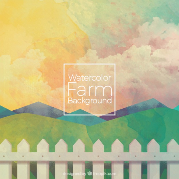 626x626 Sober Watercolor Farm Background Vector Free Download
