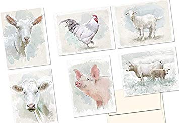 Watercolor Farm Animals
