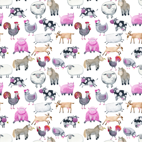 470x470 Watercolor Farm Animals 4 Wallpaper