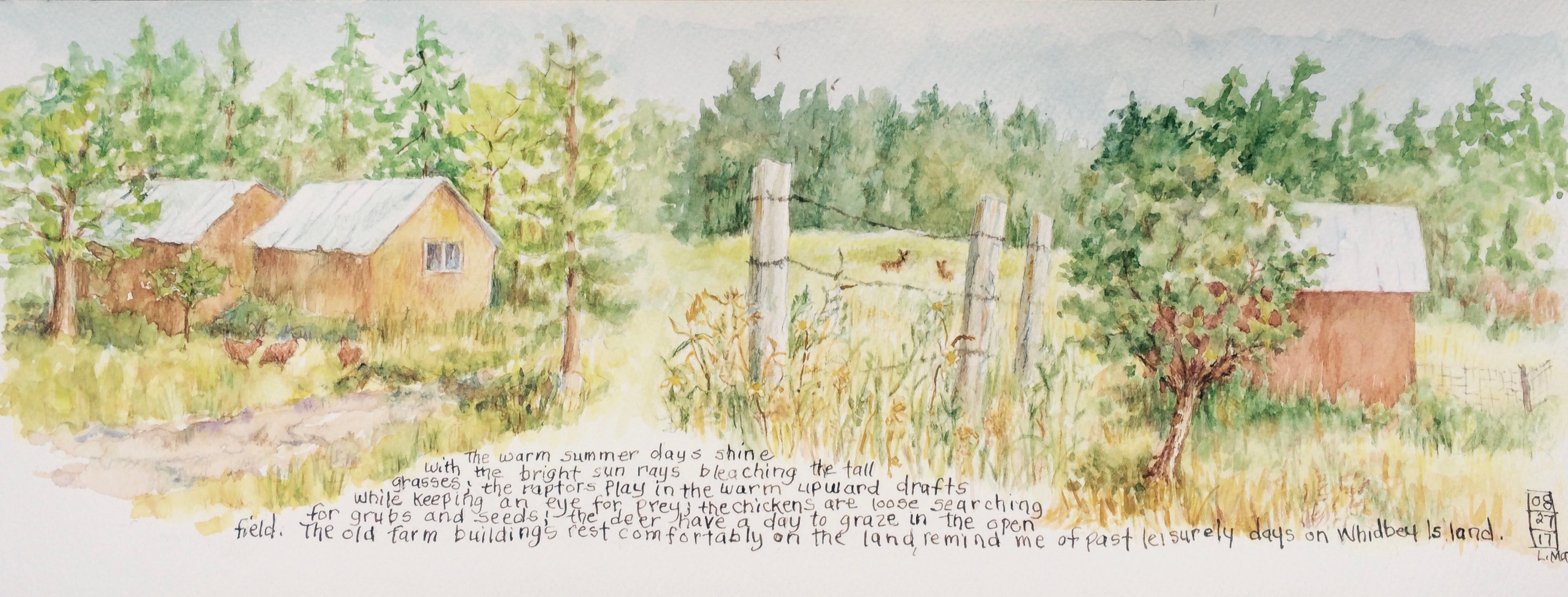 3180x1211 Painting Watercolor Farm Scenes Sketching On Whidbey Island