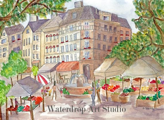 570x420 French Art Print Paris Print French Watercolor Paris Wall Etsy