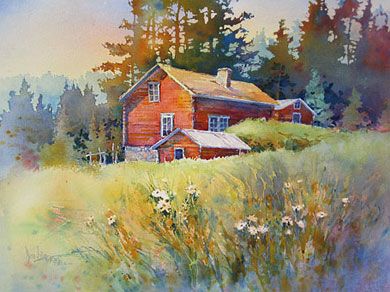 Watercolor Farmhouse