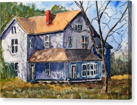 546x422 Old Farm House Watercolor Landscape Painting By Barry Jones