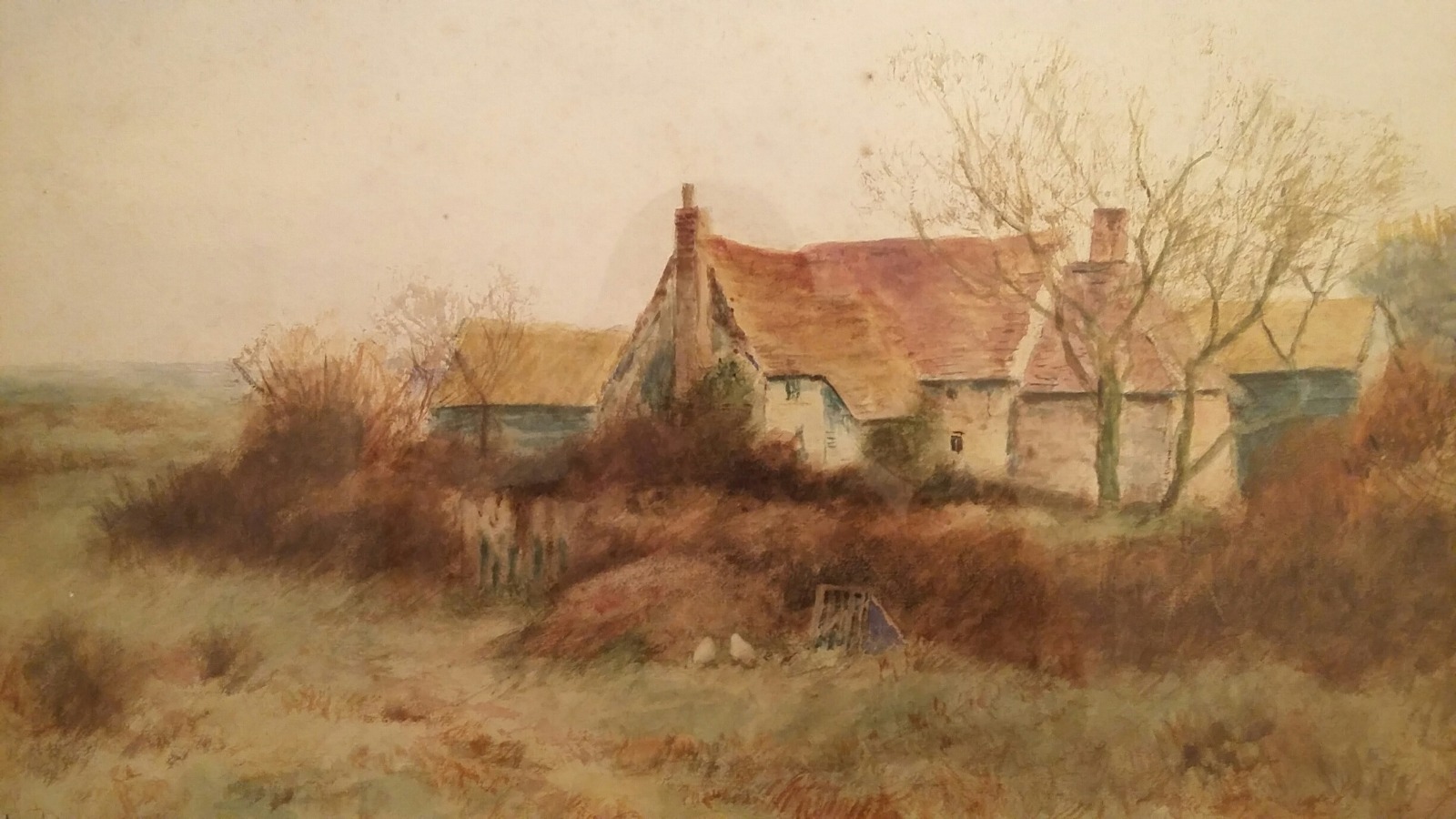 1600x900 Enchanting Watercolour Painting Of A Country Farmhouse With