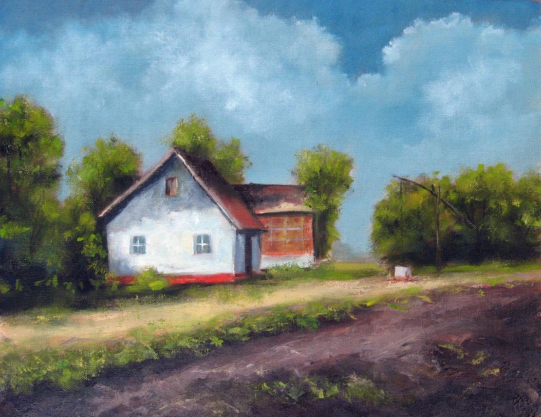 1111x857 Farm House Oil Painting Fine Arts Gallery
