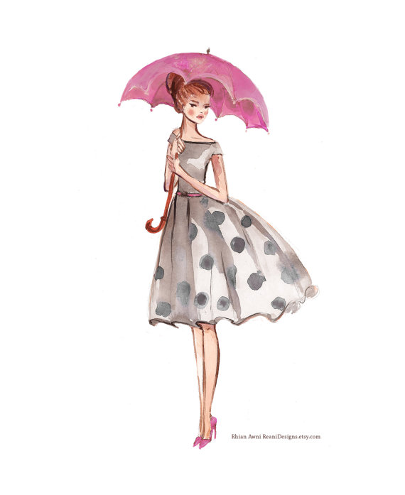 570x697 Watercolor Illustration Logo Design