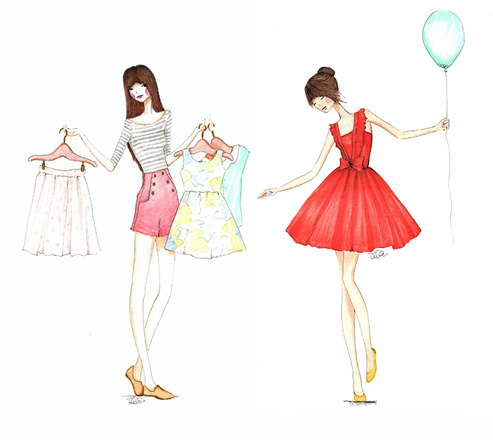 700x626 Watercolors, Copic Markers + Fashion Illustration Offbeat + Inspired