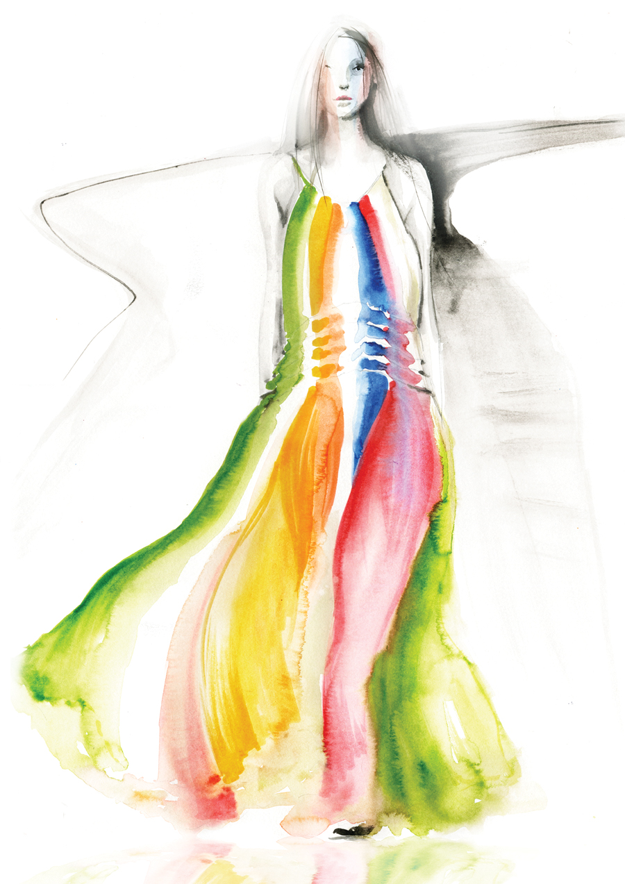 900x1273 Watercolour Fashion Illustration Chloe Runway Springsummer 2016