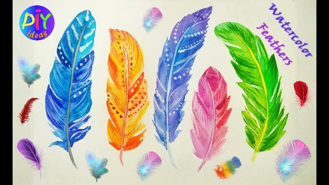 1280x720 How To Paint Watercolor Feathers