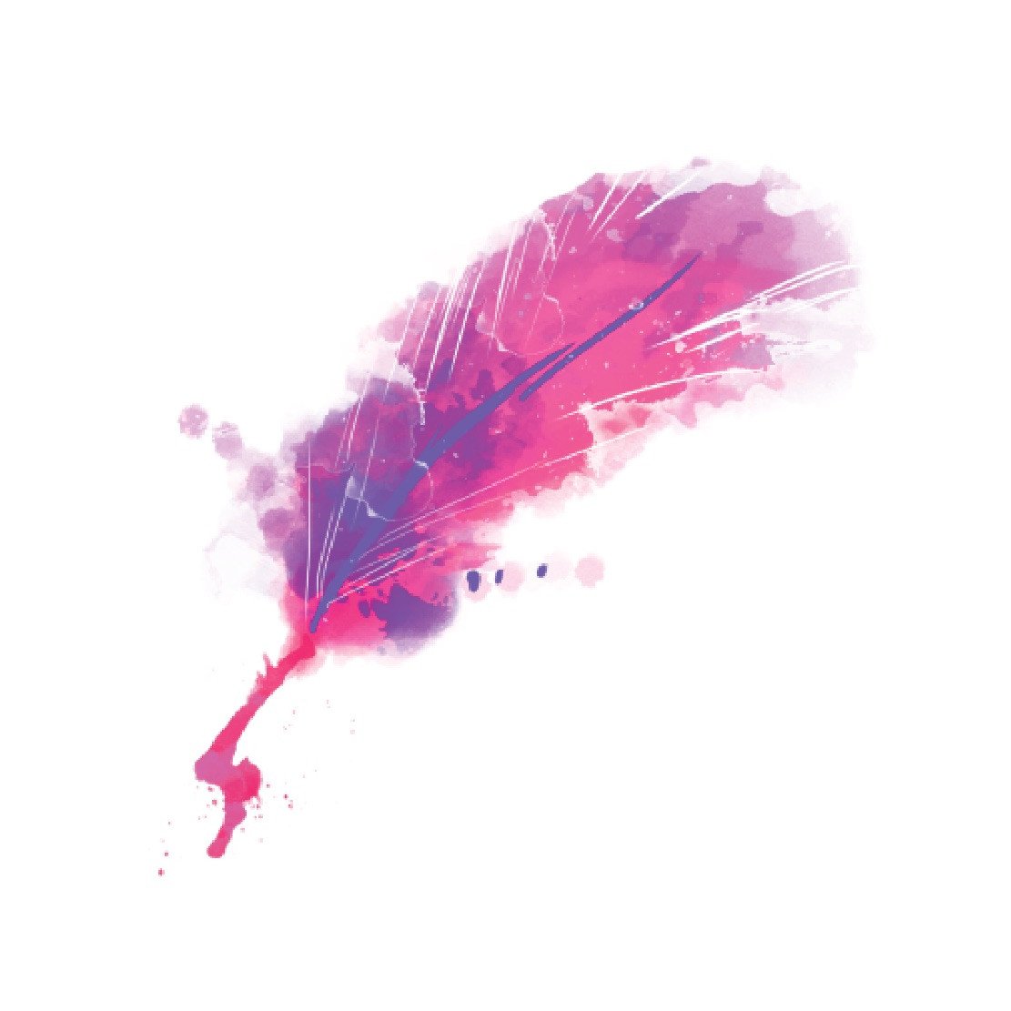 1111x1111 Watercolor Feather Habitatt Supply Co.