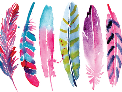 400x300 Watercolor Feathers By Karen Kurycki