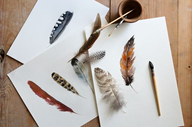 640x426 How To Paint A Watercolor Feather