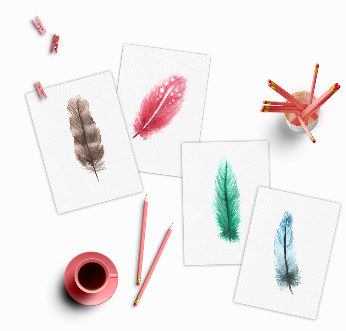 1100x1054 Watercolor Feather Tutorial