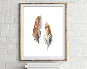 340x270 Feather Painting Etsy