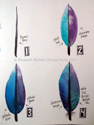 320x427 How To Draw A Watercolor Feather Tutorial My Watercolor Love