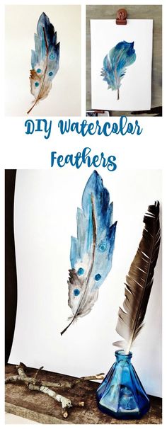 236x606 Watercolor Feather Tutorial Diy Ideas Watercolor