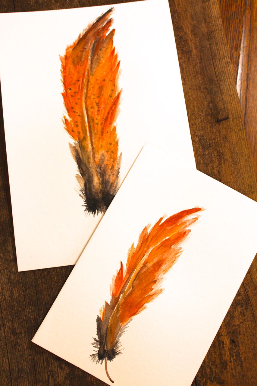 853x1280 Diy Watercolor Feather