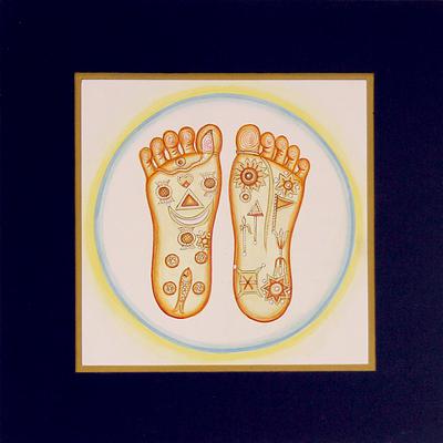 400x400 Watercolor Tantric Painting Signed India Hinduism Art