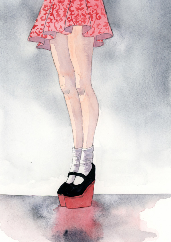 600x845 Watercolor Sketch Keep Your Feet Out Of The Rain By Reneenault