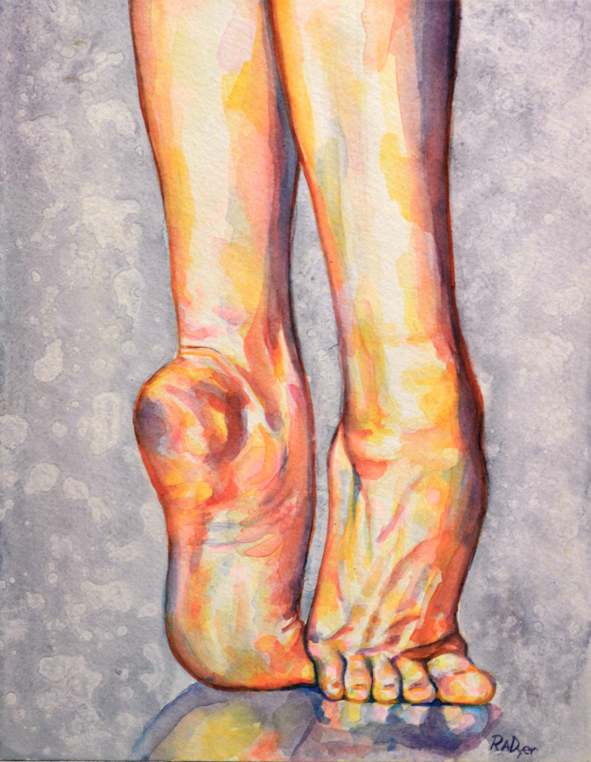 2000x2580 Watercolour Dancers Feet Painting Breadth Board In 2018