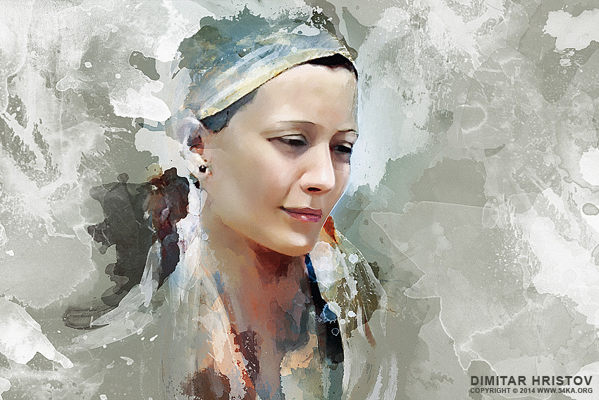 850x567 Portrait Painting Of Beautiful Girl