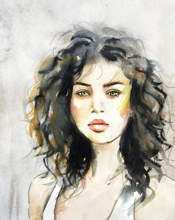 600x753 Watercolor Ink Portraits By Maryam Gaber