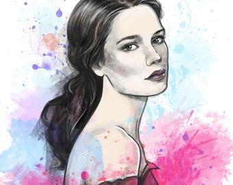 340x270 Watercolor Portrait Etsy