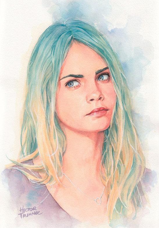 547x782 Wonderful Watercolor Portrait Illustrations By Hector