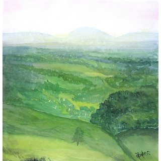 320x320 Shop Green Field Watercolor Painting Online