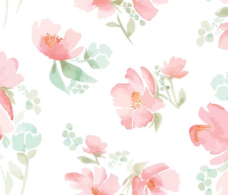 470x403 Giant! Watercolor Field Full Of Flowers