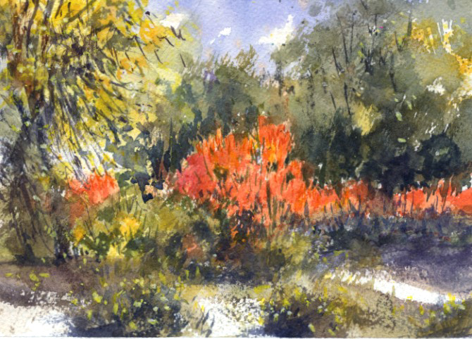 670x482 Sherry Schmidt Watercolors Trumpets And Fire Sticks