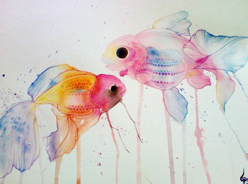 500x371 Watercolor Fish