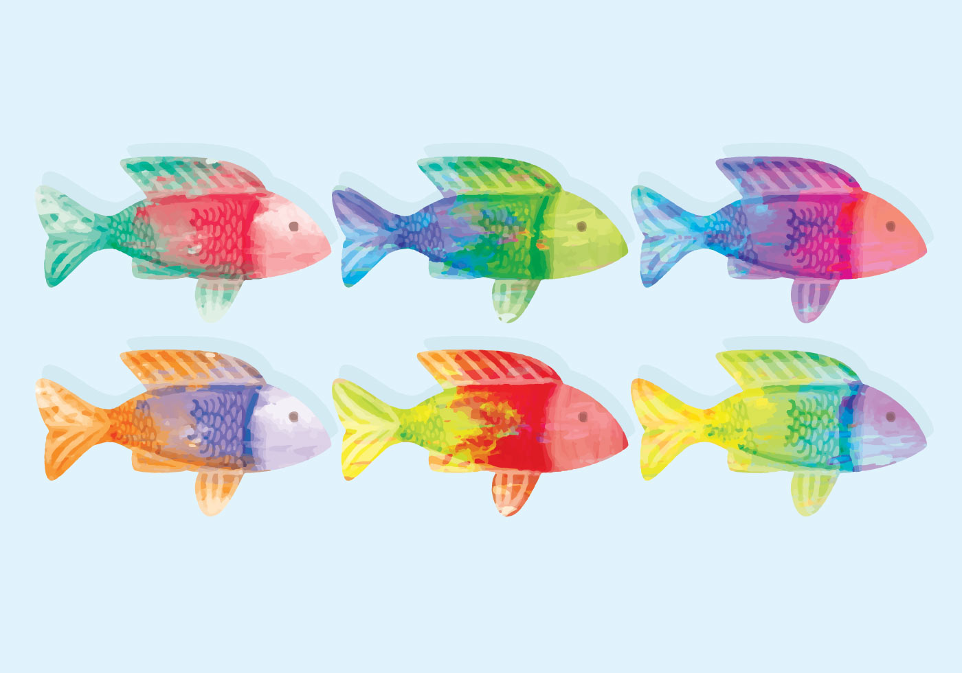 1400x980 Watercolor Fish Free Vector Art
