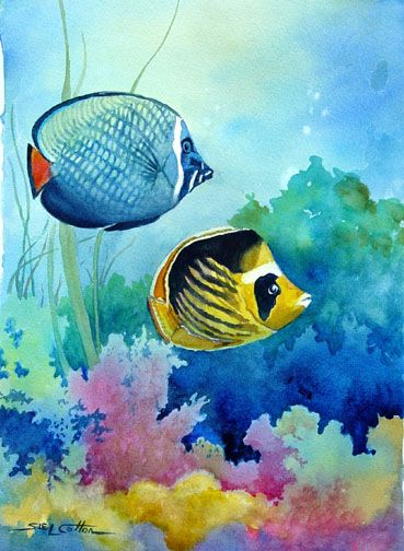 369x504 Under The Sea Tropical Fish Watercolor. A R T ~