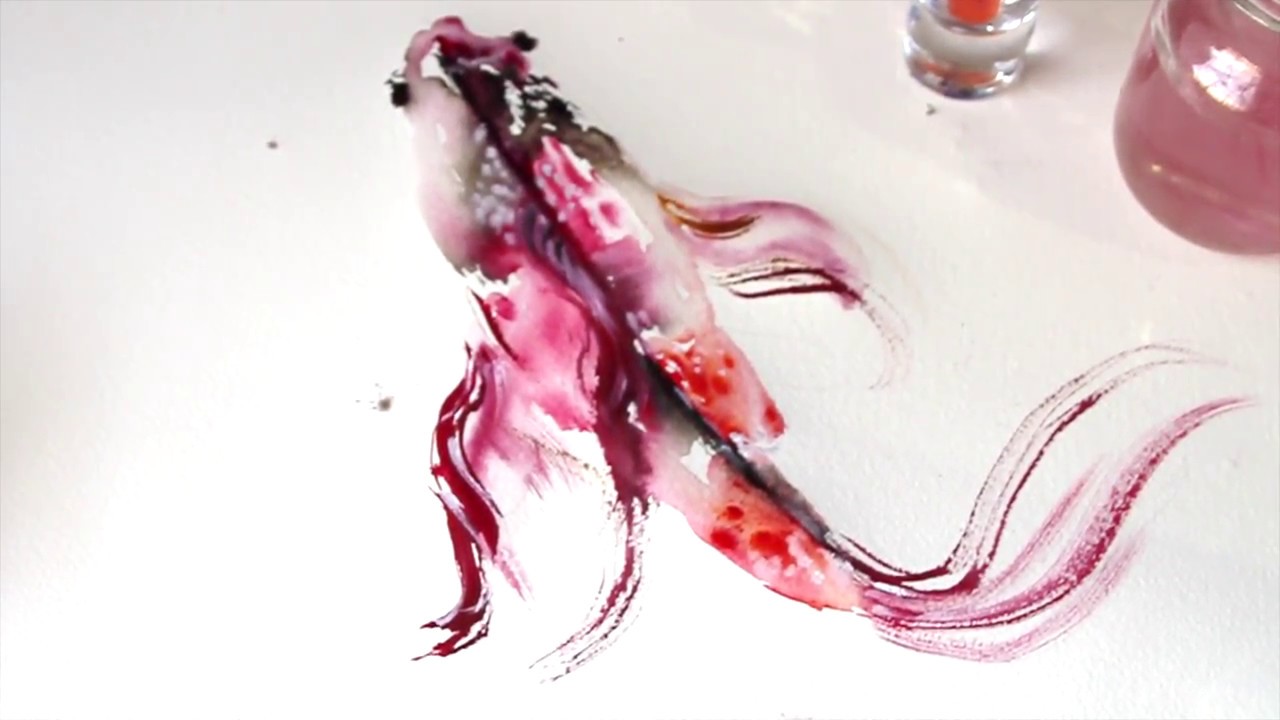 1280x720 Watercolor Tutorial Koi Fish Painting Wet To Wet Technique