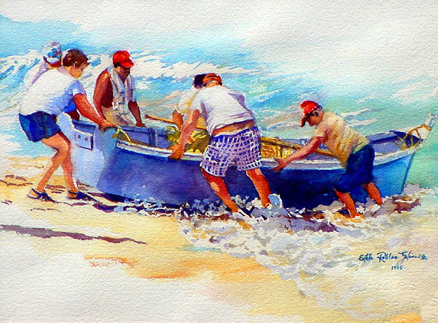 900x665 Fishermen Friendship Painting By Estela Robles