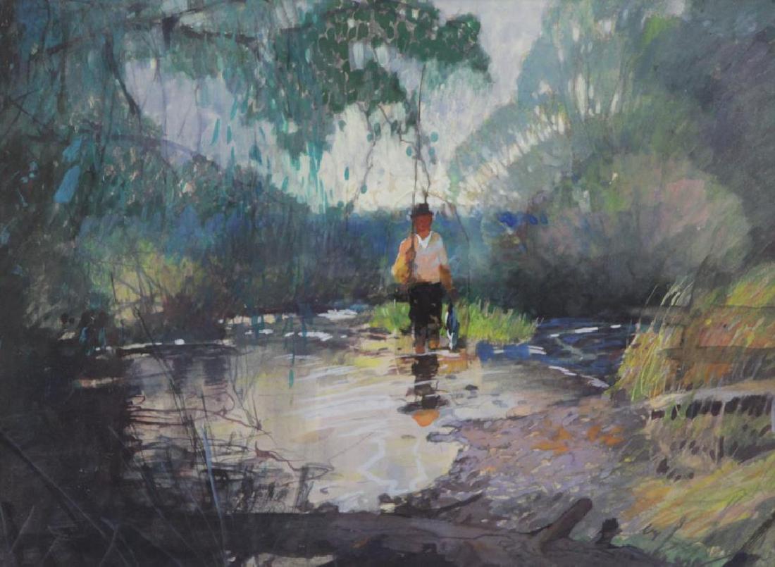 1100x805 Mason, Roy. Watercolor. Fisherman In River.