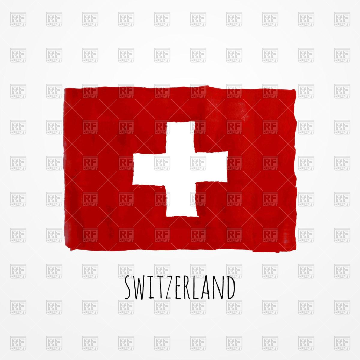 1200x1200 Hand Drawn Watercolor Switzerland Flag Vector Image Vector