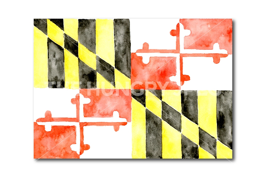868x577 Watercolor Maryland Flag By Cornercroft