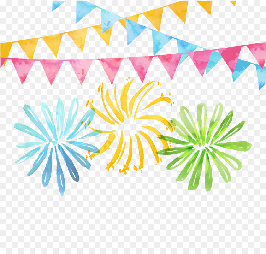 900x860 Festa Junina Watercolor Painting Icon