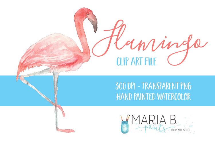 750x500 Pink Flamingo Watercolor Clip Art Png