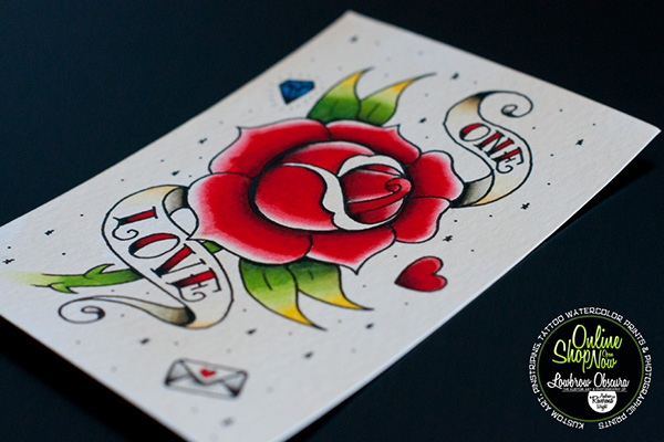 600x400 One Love Watercolor Tattoo Flash On Behance