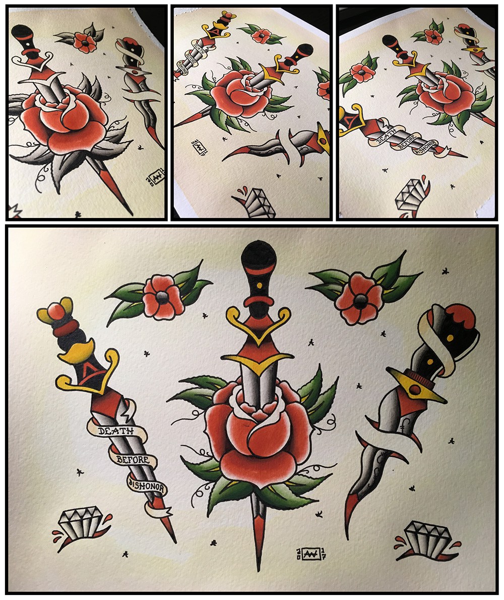 1000x1189 Watercolor Tattoo Flash Breath Of Fresh Air Design