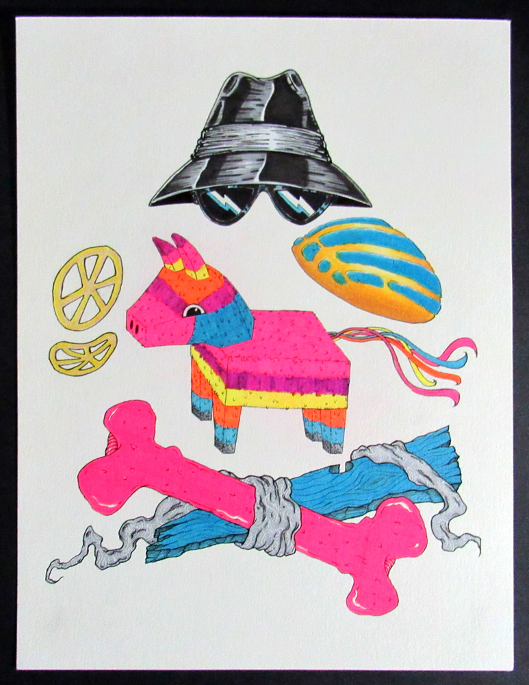 773x1000 Culture Flash Ink And Colored Pencil On Watercolor Paper, 9 In X