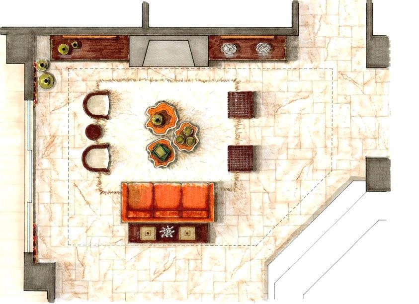 843x612 Rendered Floor Plan Floor Plans Rendered Floor Plan Watercolor