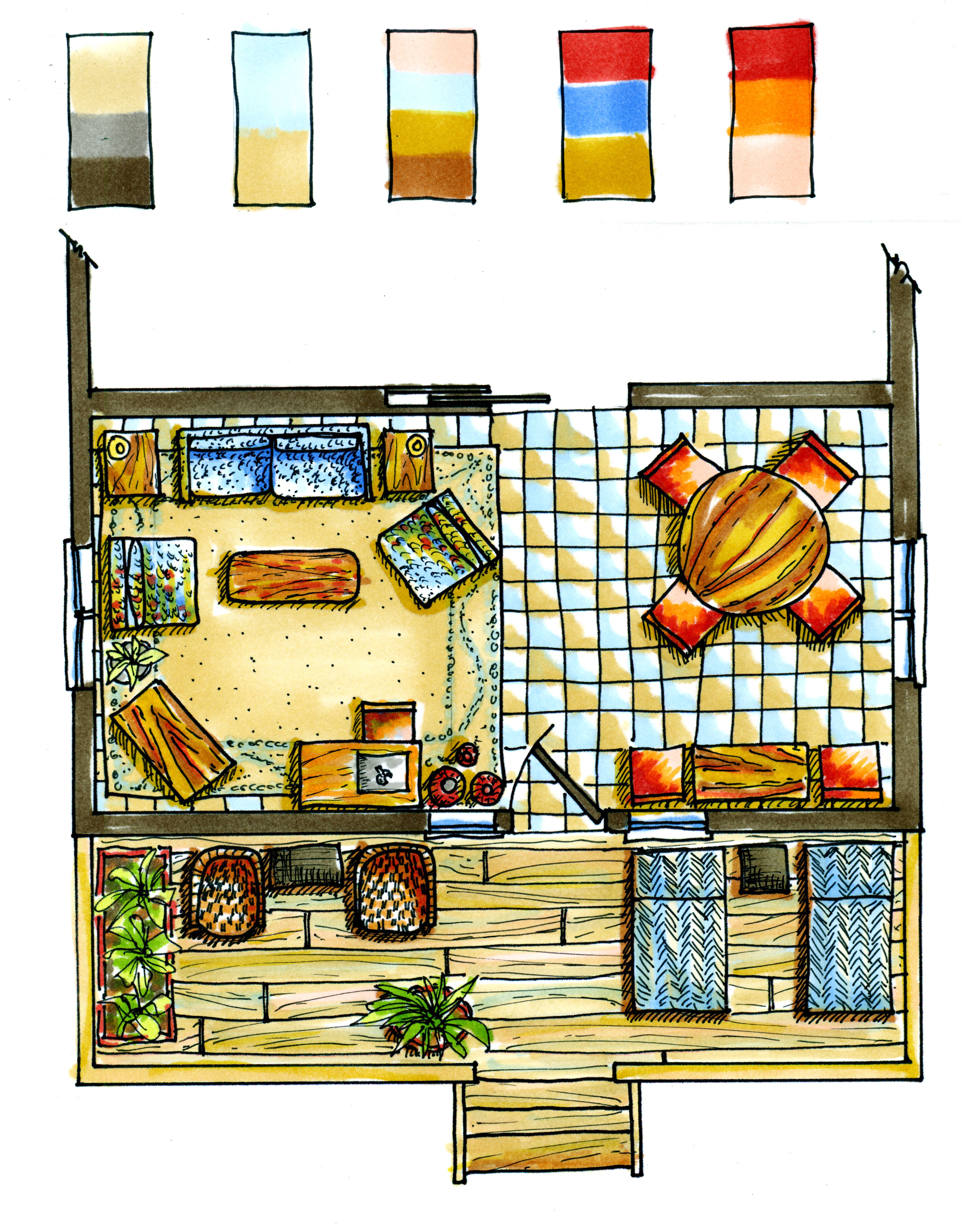 4433x5542 Watercolor Floorplan