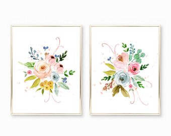 340x270 Floral Watercolor Etsy